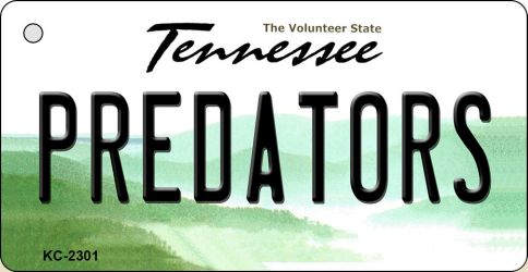 KC-2301 1.5 x 3 in. Predators Tennessee State License Plate Key Chain