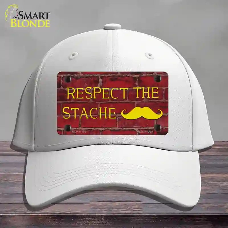HAT21-MLP-11790 Respect the Stache Novelty License Plate Hat, Cotton - White