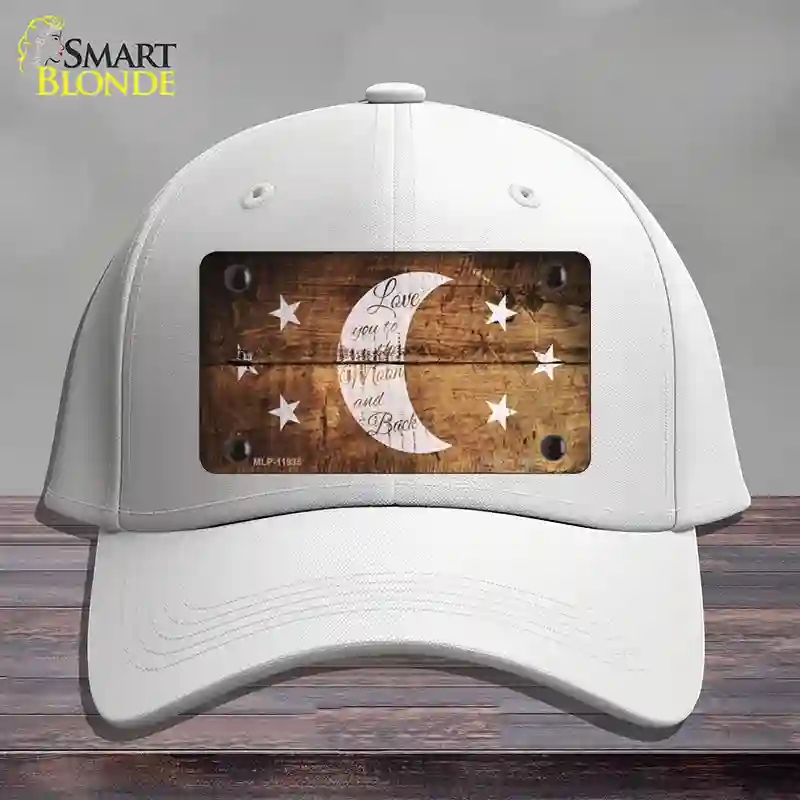 HAT21-MLP-11935 The Moon & Back Novelty License Plate Hat, Cotton - White