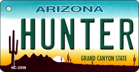KC-2558 3.5 x 2 in. Hunter Arizona State License Plate Key Chain