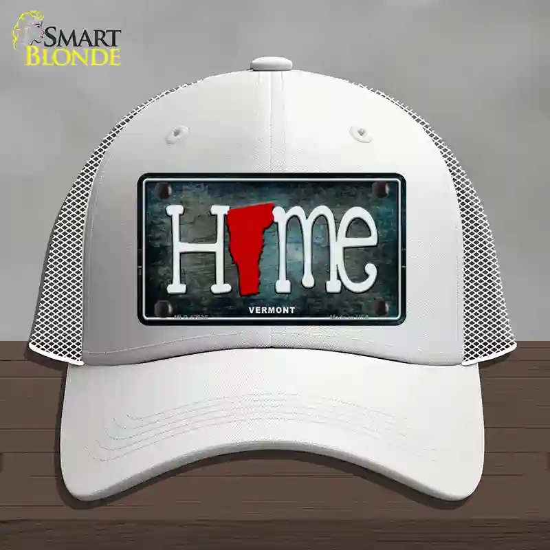 HAT19-MLP-12036 Vermont Home State Outline Novelty License Plate Hat, Mesh - White