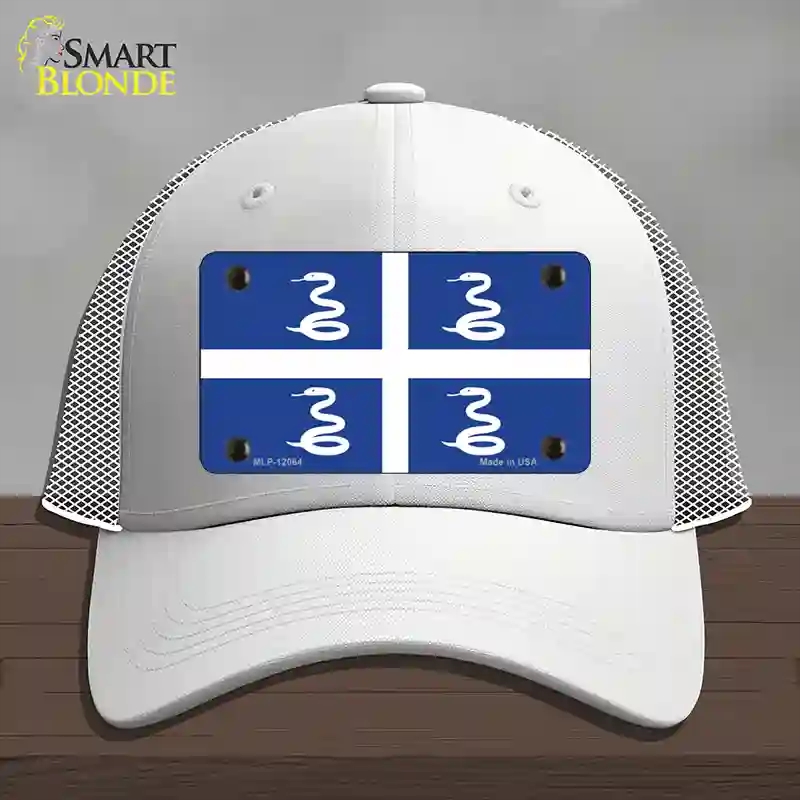 HAT19-MLP-12064 Martinique Flag Novelty License Plate Hat, Mesh - White