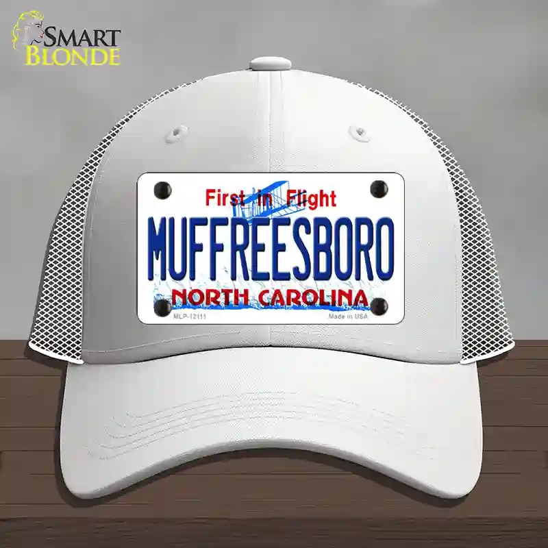 HAT19-MLP-12111 Muffreesboro North Carolina State Novelty License Plate Hat, Mesh - White