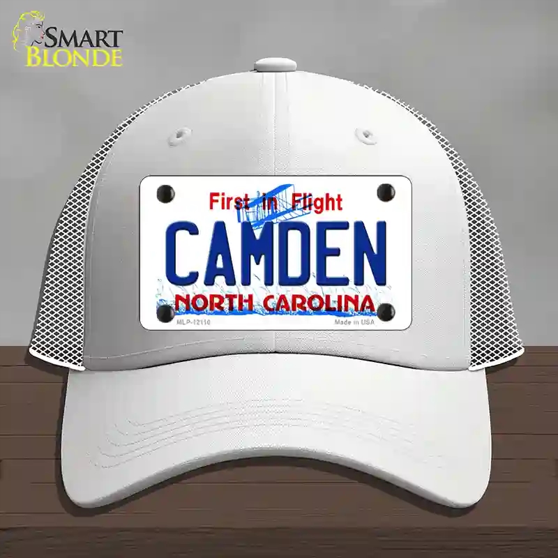 HAT19-MLP-12116 Camden North Carolina State Novelty License Plate Hat, Mesh - White