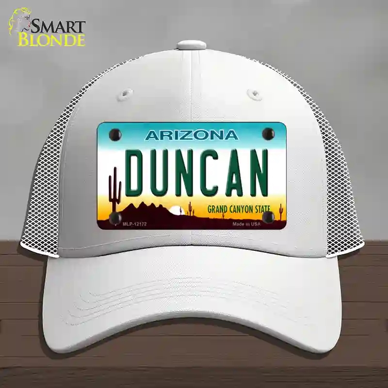 HAT19-MLP-12172 Duncan Arizona Novelty License Plate Hat, Mesh - White