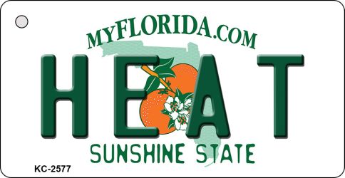 KC-2577 1.5 x 3 in. Heat Florida State License Plate Key Chain