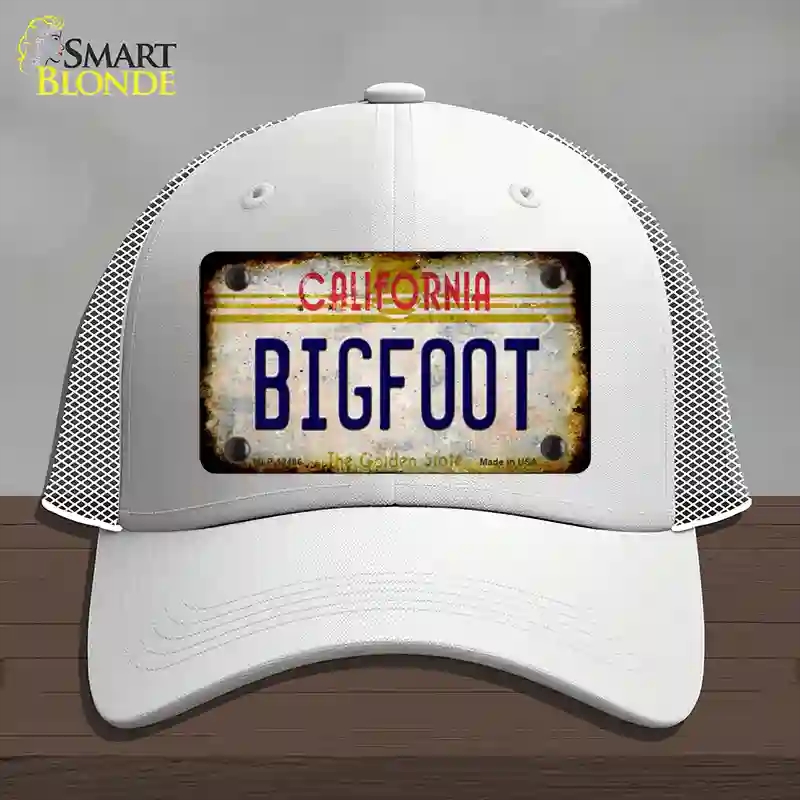 HAT19-MLP-12486 Bigfoot California Novelty License Plate Hat, Mesh - White