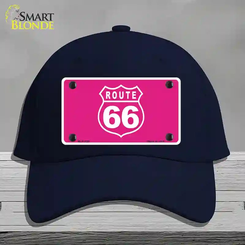 HAT20-MLP-025 US Route 66 Pink Novelty License Plate Hat, Cotton - Navy