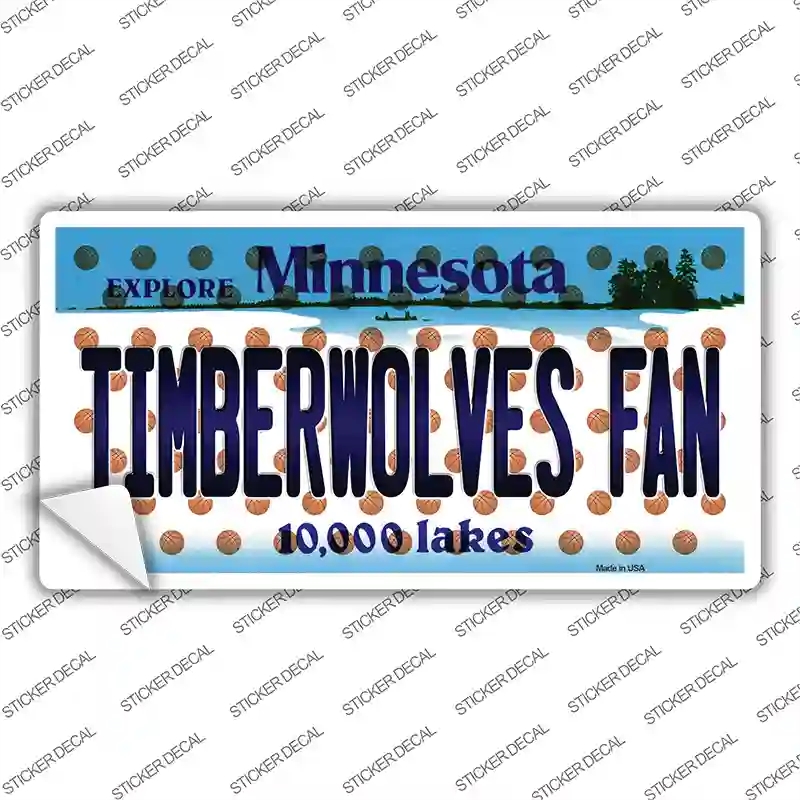 LP-10864s-S Timberwolves Fan Minnesota Novelty Sticker Decal, Small
