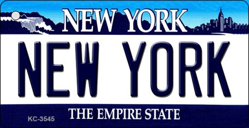 KC-3545 1.5 x 3 in. New York State License Plate Key Chain
