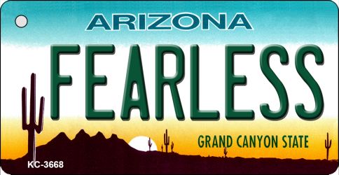 KC-3668 3.5 x 2 in. Fearless Arizona State License Plate Key Chain