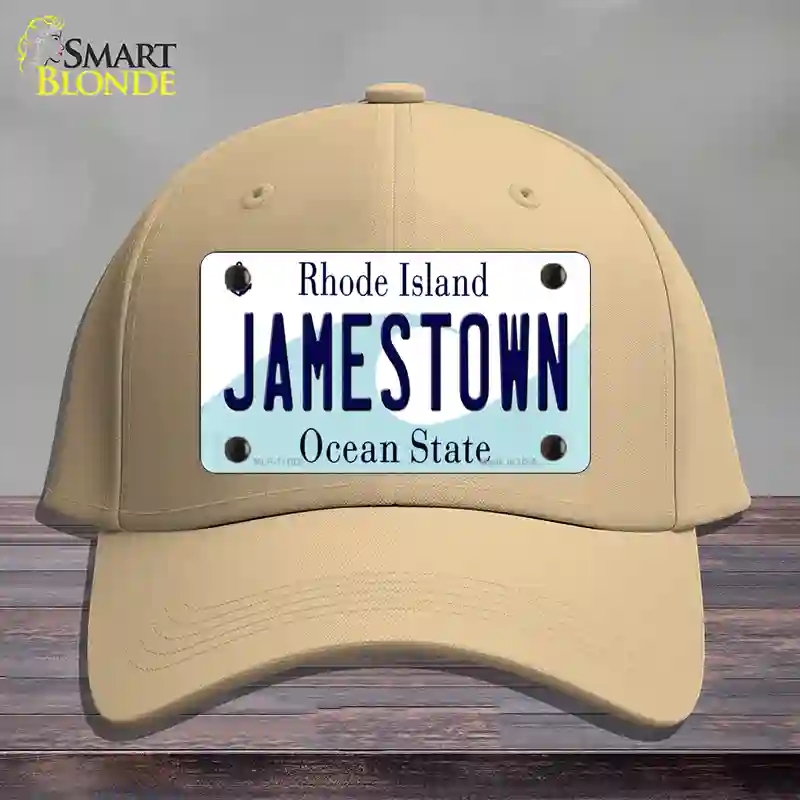 HAT22-MLP-11193 Jamestown Rhode Island State Novelty License Plate Hat, Cotton - Khaki