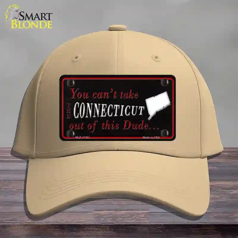HAT22-MLP-11261 Connecticut Dude Novelty License Plate Hat, Cotton - Khaki