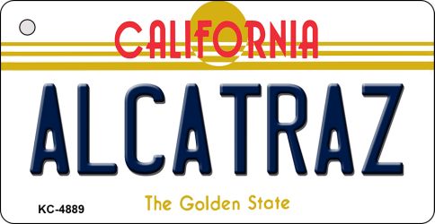 KC-4889 3.5 x 2 in. Alcatraz California State License Plate Key Chain