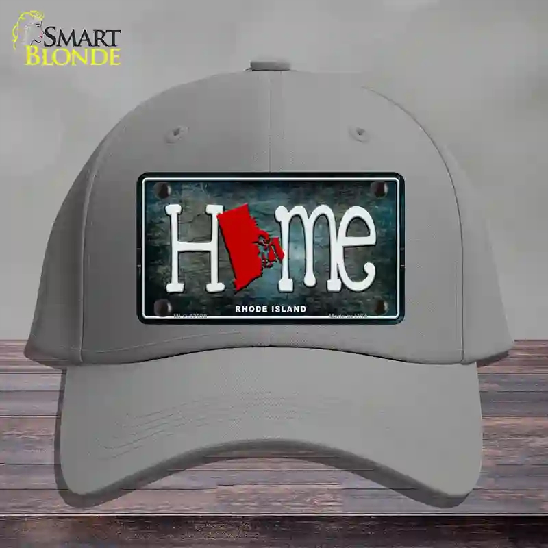 HAT23-MLP-12030 Rhode Island Home State Outline Novelty License Plate Hat, Cotton - Gray