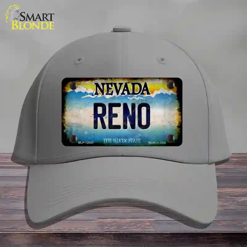 HAT23-MLP-12068 Nevada Reno Novelty License Plate Hat, Cotton - Gray