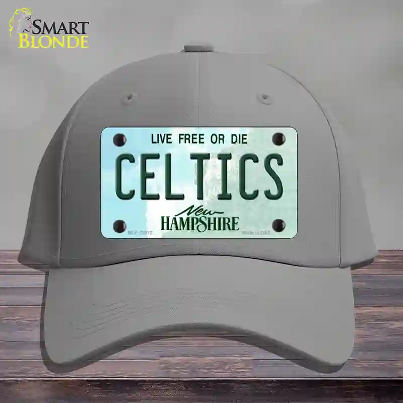 HAT23-MLP-12072 Celtics   Hampshire State Novelty License Plate Hat, Cotton - Gray