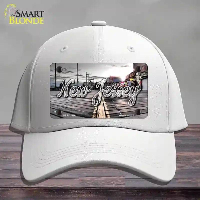 HAT21-MLP-11616   Jersey Boardwalk State Novelty License Plate Hat, Cotton - White