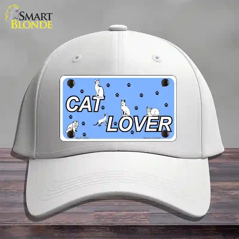 HAT21-MLP-1162 Cat Lover Novelty License Plate Hat, Cotton - White
