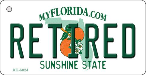 KC-6024 1.5 x 3 in. Retired Florida State License Plate Key Chain