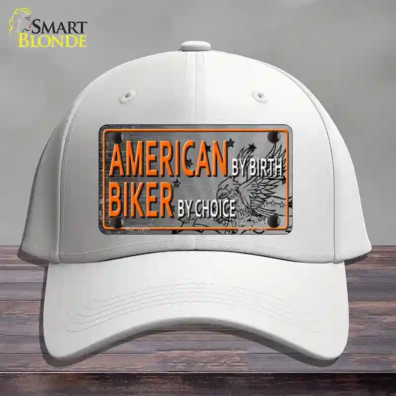 HAT21-MLP-11673 American Biker Novelty License Plate Hat, Cotton - White