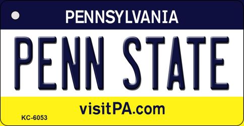 KC-6053 1.5 x 3 in. Penn State Pennsylvania State License Plate Key Chain