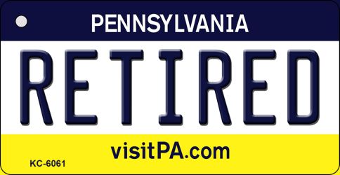 KC-6061 1.5 x 3 in. Retired Pennsylvania State License Plate Key Chain