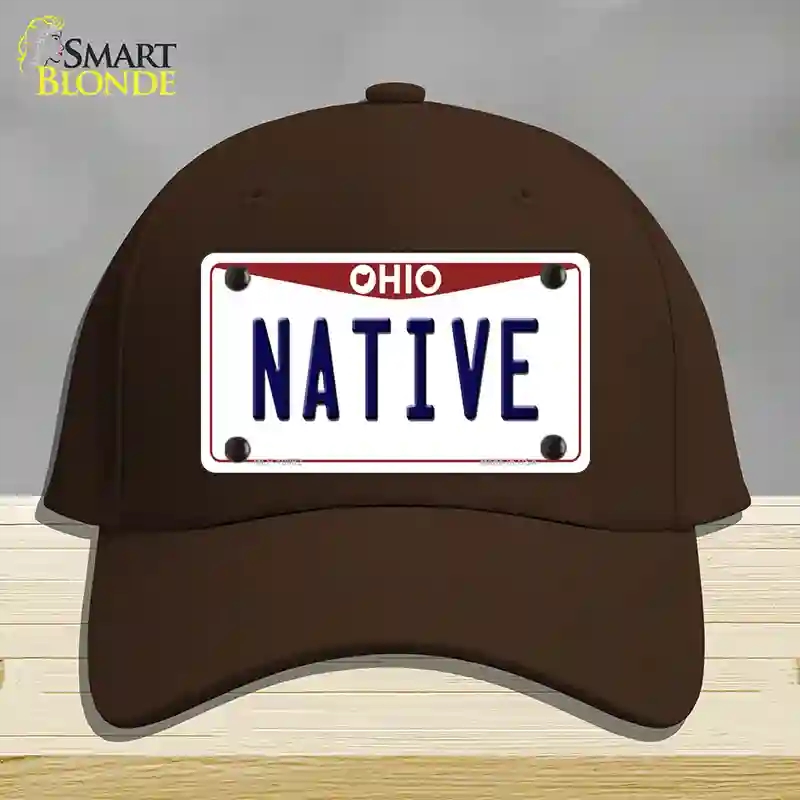 HAT24-MLP-10092 Native Ohio Novelty License Plate Hat, Cotton - Dark Brown