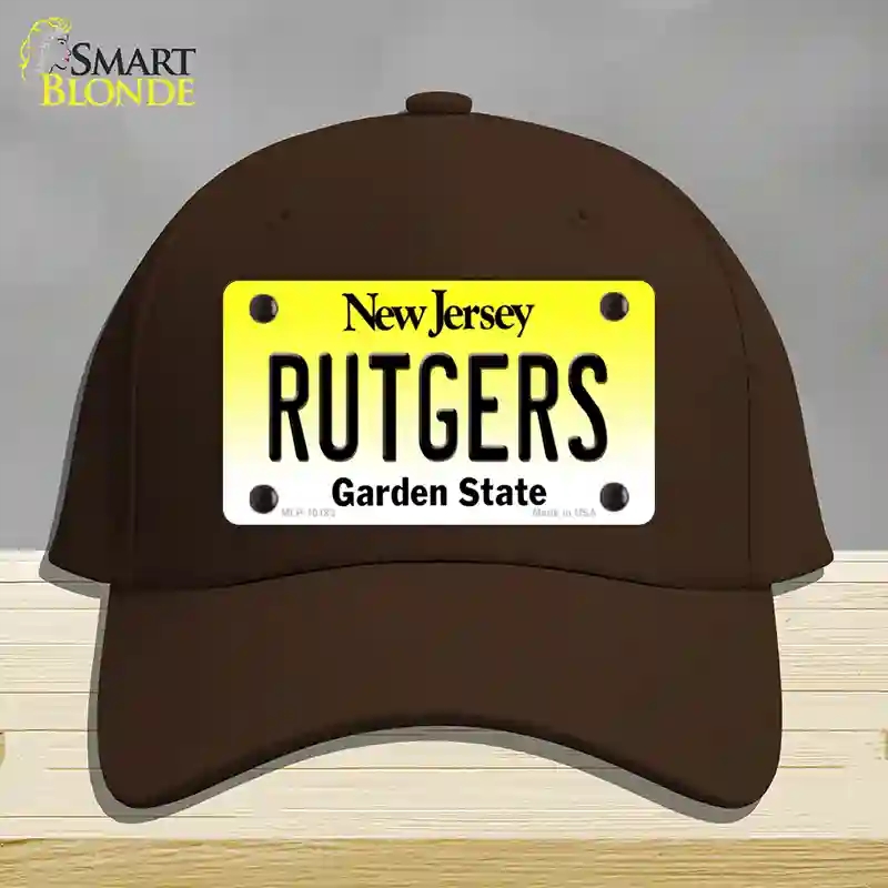 HAT24-MLP-10182 Rutgers   Jersey Novelty License Plate Hat, Cotton - Dark Brown