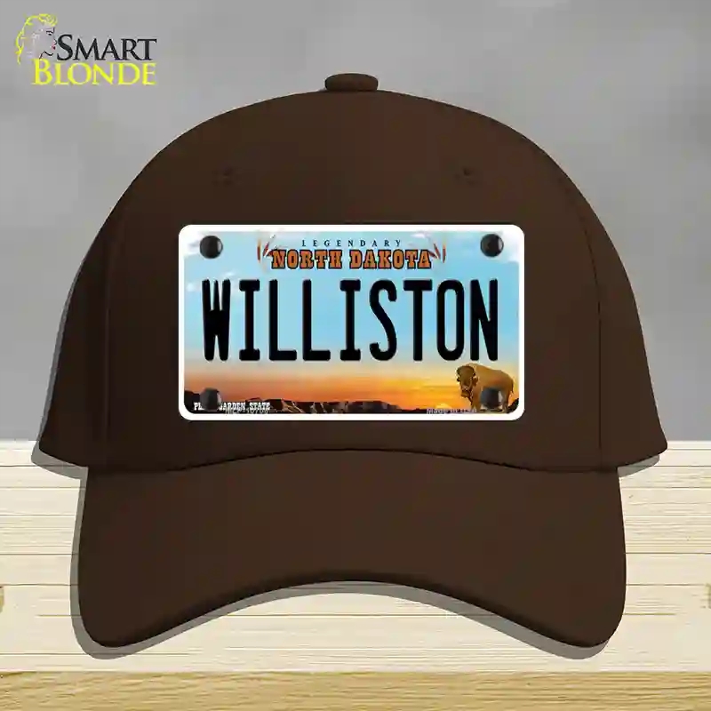 HAT24-MLP-10708 Williston North Dakota Novelty License Plate Hat, Cotton - Dark Brown