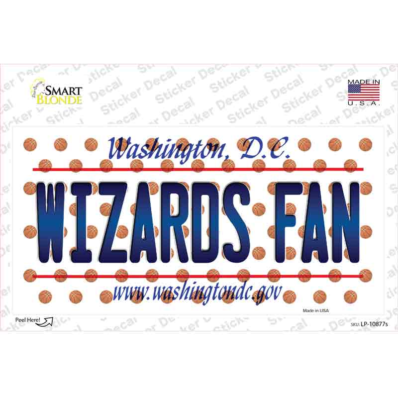 LP-10877s-M Wizards Fan Washington DC Novelty Sticker Decal, Medium
