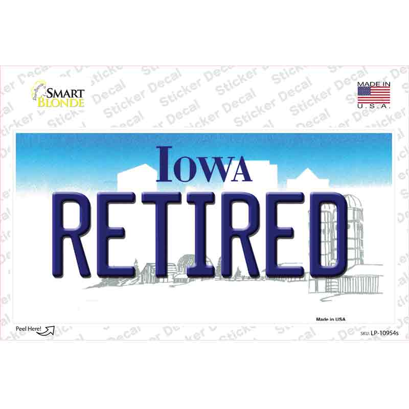 LP-10954s-M Retired Iowa Novelty Sticker Decal, Medium