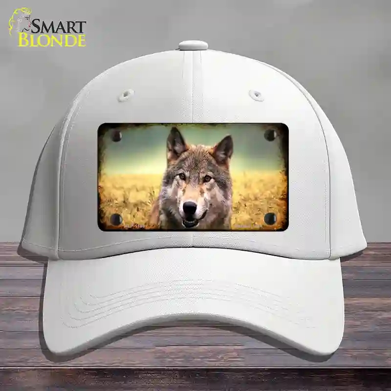 HAT21-MLP-1189 Wolf Novelty License Plate Hat, Cotton - White