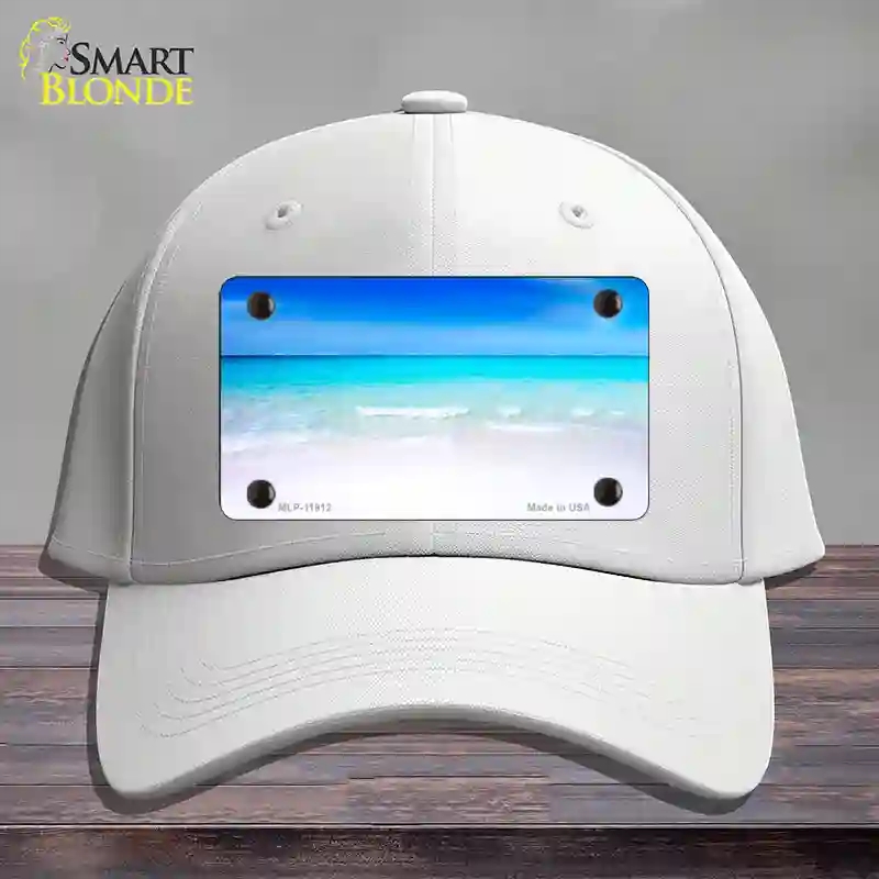 HAT21-MLP-11912 Beach Scene Novelty License Plate Hat, Cotton - White