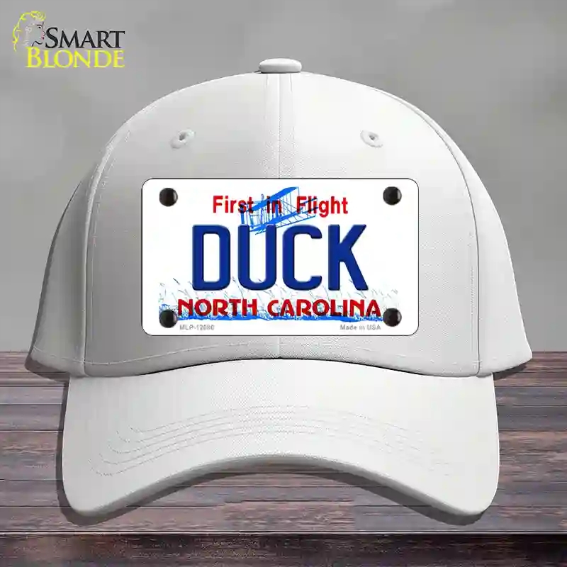 HAT21-MLP-12086 Duck North Carolina State Novelty License Plate Hat, Cotton - White