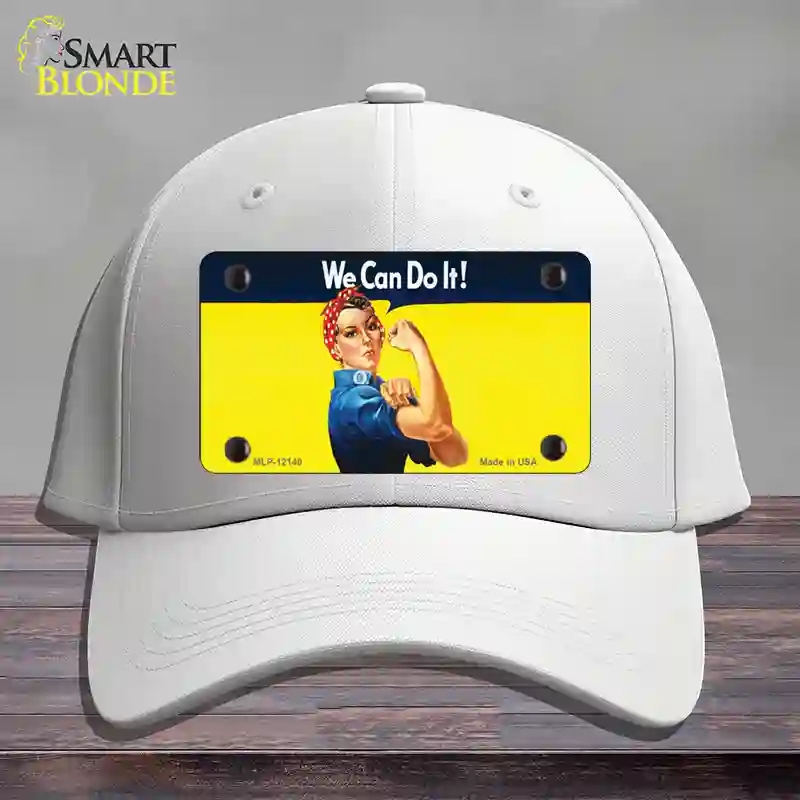 HAT21-MLP-12140 We Can Do It Novelty License Plate Hat, Cotton - White