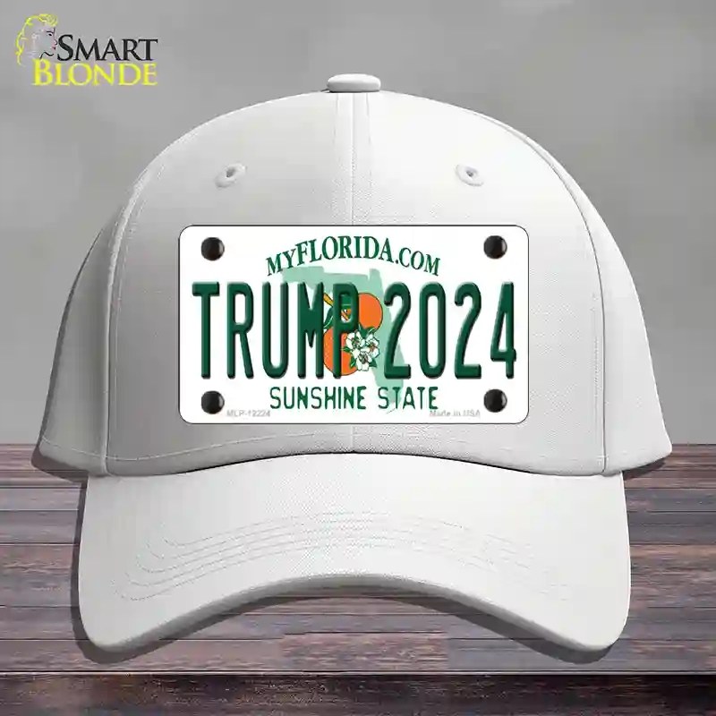 HAT21-MLP-12224 Trump 2024 Florida Novelty License Plate Hat, Cotton - White
