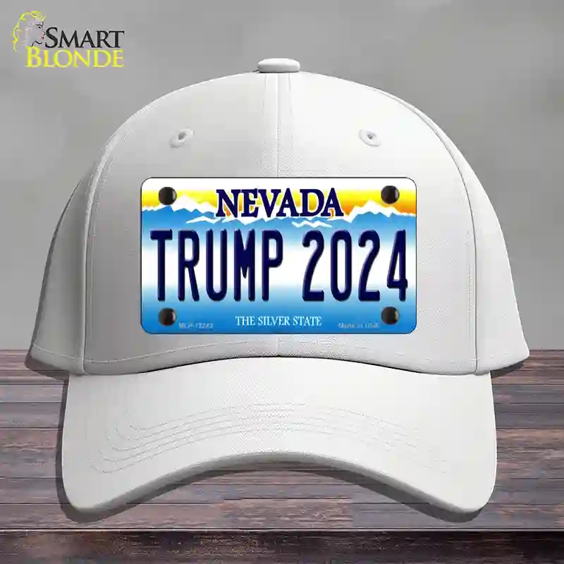 HAT21-MLP-12243 Trump 2024 Nevada Novelty License Plate Hat, Cotton - White