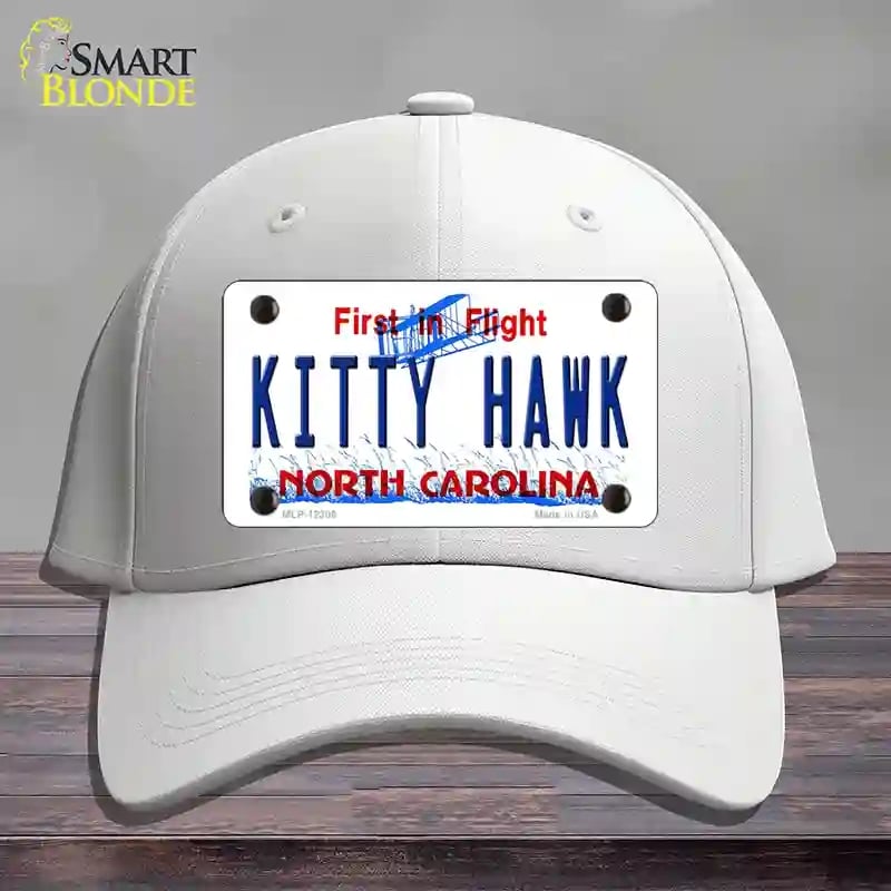 HAT21-MLP-12305 North Carolina Kitty Hawk Novelty License Plate Hat, Cotton - White