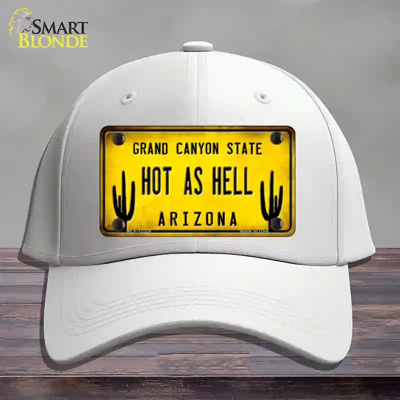 HAT21-MLP-12320 Arizona Hot as Hell Novelty License Plate Hat, Cotton - White