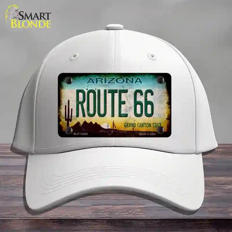 HAT21-MLP-12503 Route 66 Arizona Rusty Novelty License Plate Hat, Cotton - White
