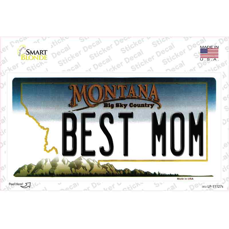 LP-11127s-M Best Mom Montana State Novelty Sticker Decal, Medium