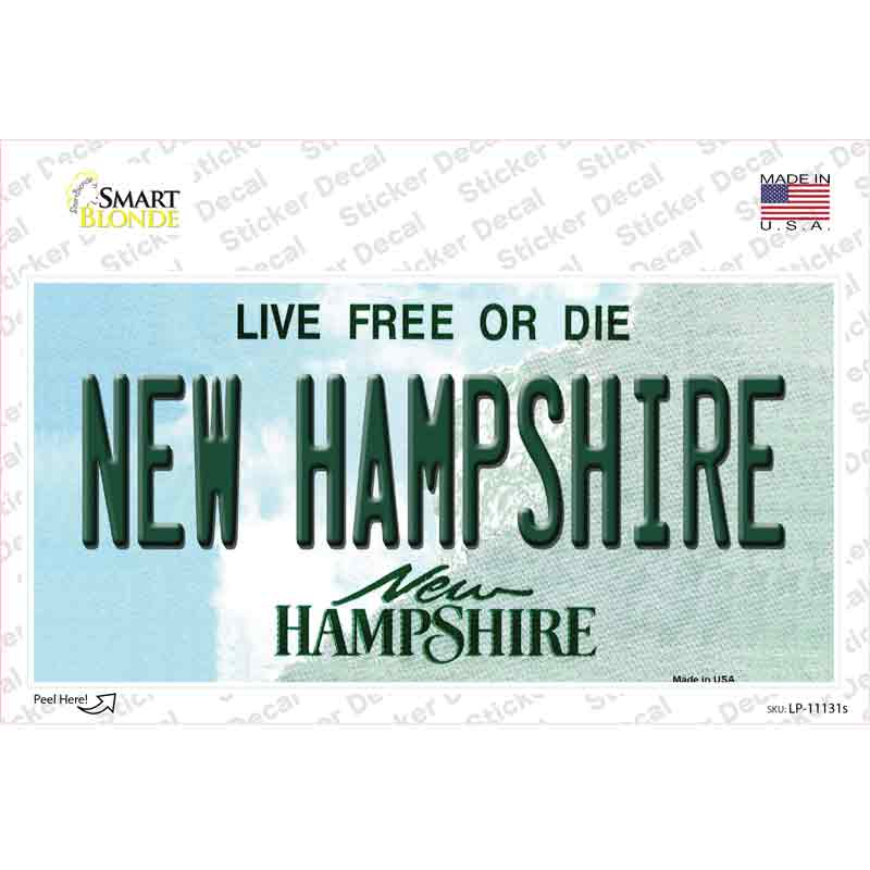 LP-11131s-M   Hampshire State Novelty Sticker Decal, Medium