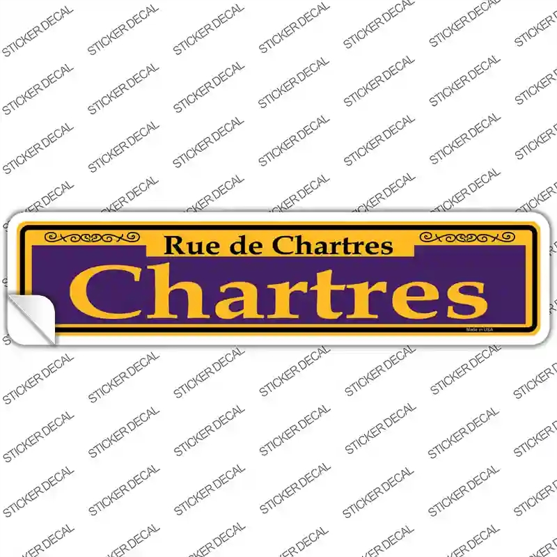 K-1142s-S Chartres Purple Novelty Narrow Sticker Decal, Small
