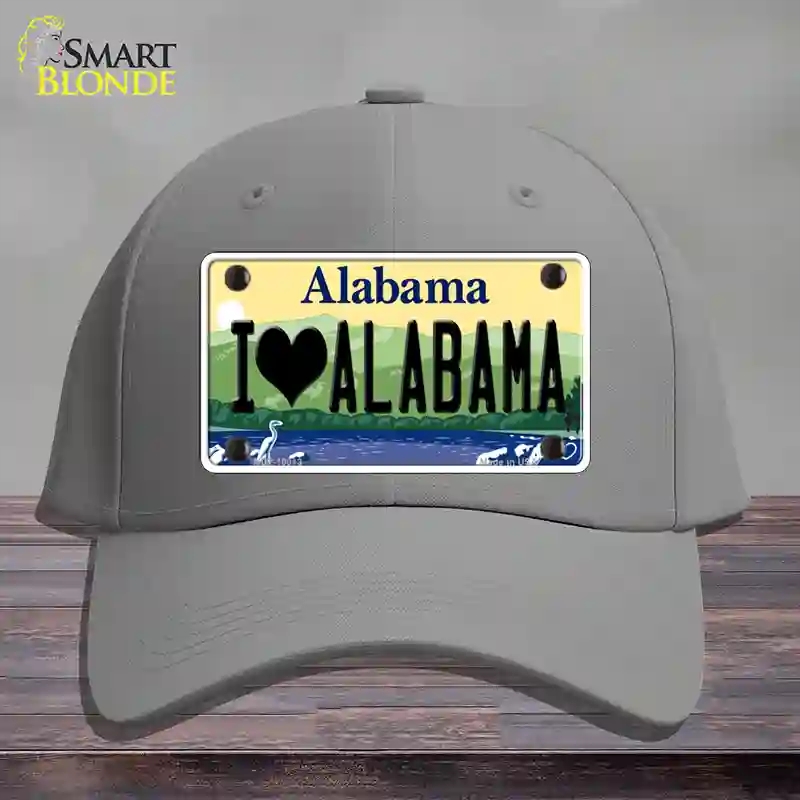 HAT23-MLP-10013 I Love Alabama Novelty License Plate Hat, Cotton - Gray