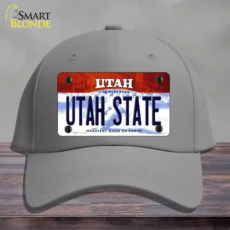 HAT23-MLP-10198 Utah State Novelty License Plate Hat, Cotton - Gray