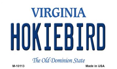 M-10113 3.5 x 2 in. Hokiebird Virginia State License Plate Magnet