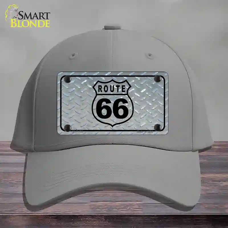 HAT23-MLP-104 Route 66 Shield Diamond Novelty License Plate Hat, Cotton - Gray
