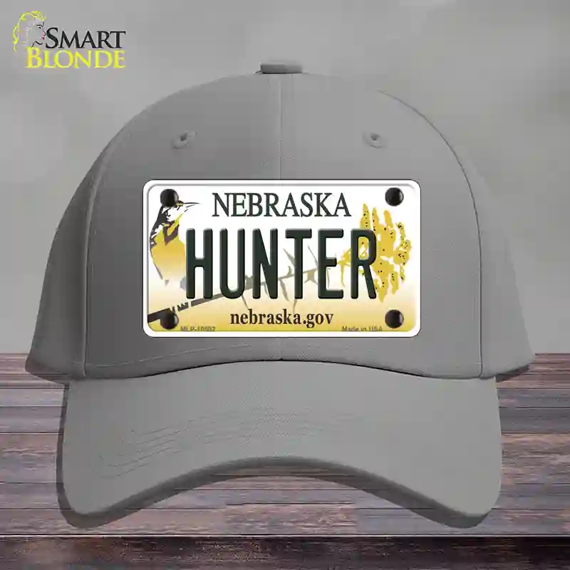 HAT23-MLP-10602 Hunter Nebraska Novelty License Plate Hat, Cotton - Gray