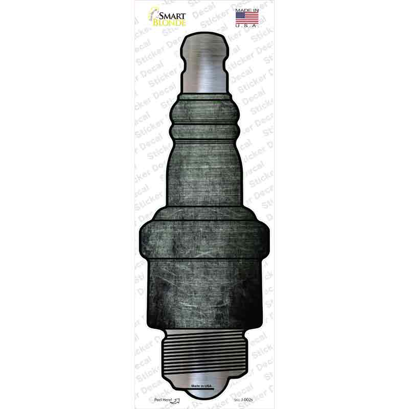 J-002s-M Black Oil Rubbed Novelty Spark Plug Sticker Decal, Medium